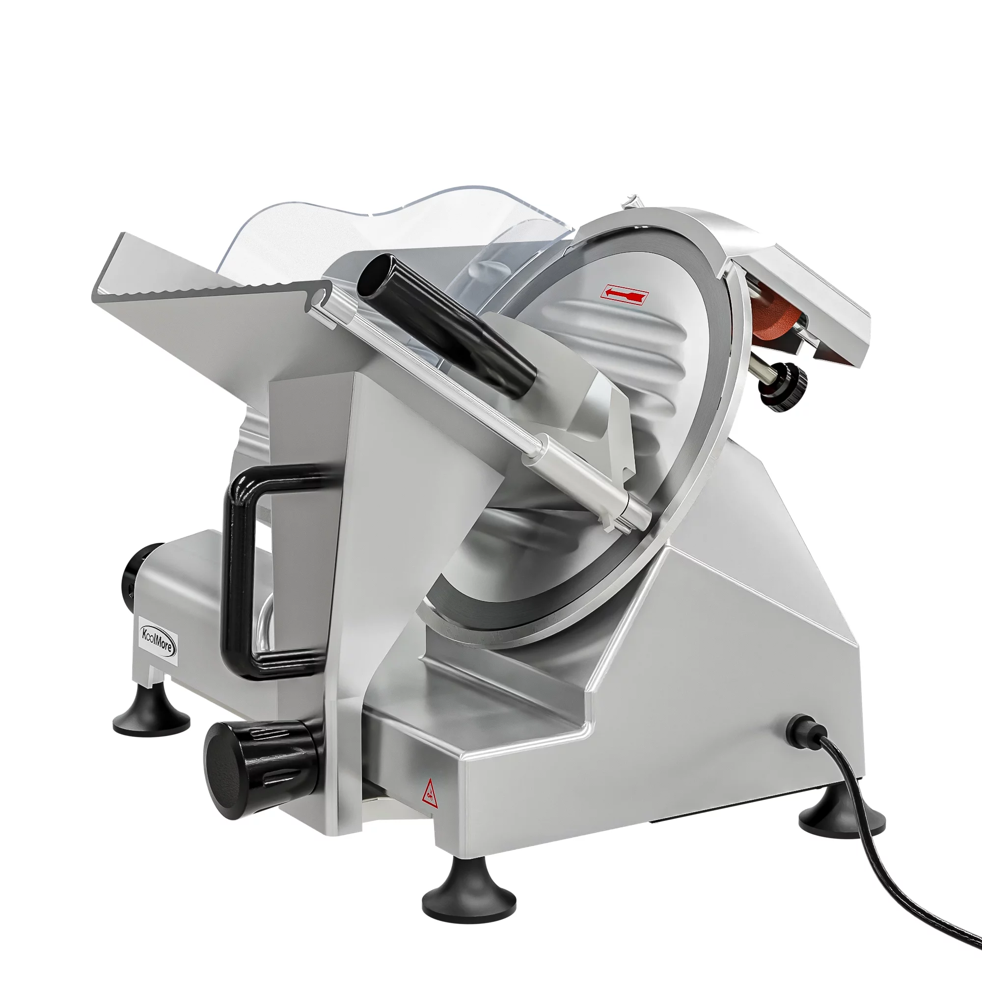 Commercial Deli Meat Slicer with 10” Carbon Steel Blade for Cutting and Slicing Food (Ham, Deli, Cheese, etc.) Electric Cutter with Adjustable Thickness [Silver]
