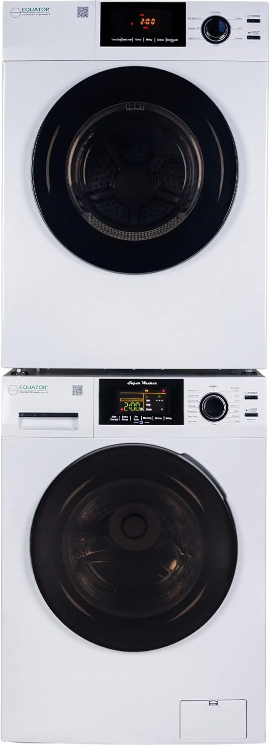 Equator Power Touch 18 lbs Compact 110V Washer +220V Vented Digital 4cf Dryer