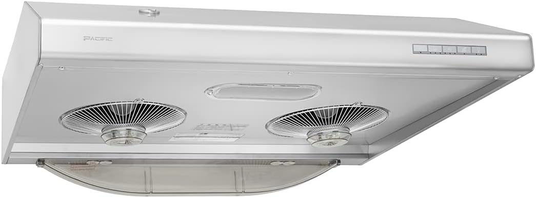 Pacific Kitchen Vent Hood AC30BS – 30 Inch Under Cabinet Range Hood – Filterless Modern Stainless Steel Hood Vent with 900 CFM Suction, Dual Fans, LED Touch Controls and Auto-Clean Function