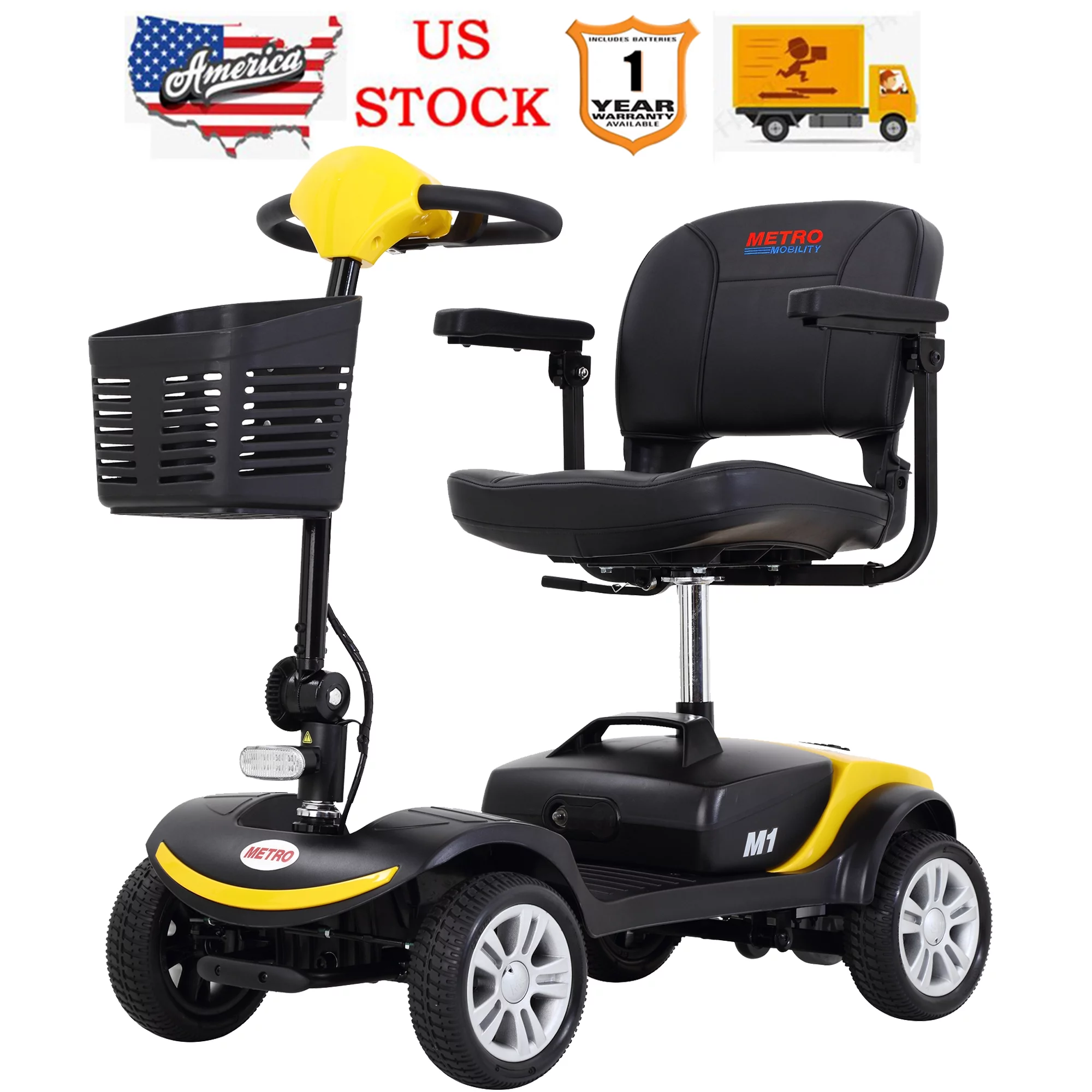 Compact Mobility Scooters for Senior, SEGMART Heavy Duty Electric Scooters with 300W Motor, Motorized Scooter with Detachable Basket, Outdoor Scooter With Anti-Tip wheel, Red, SS130