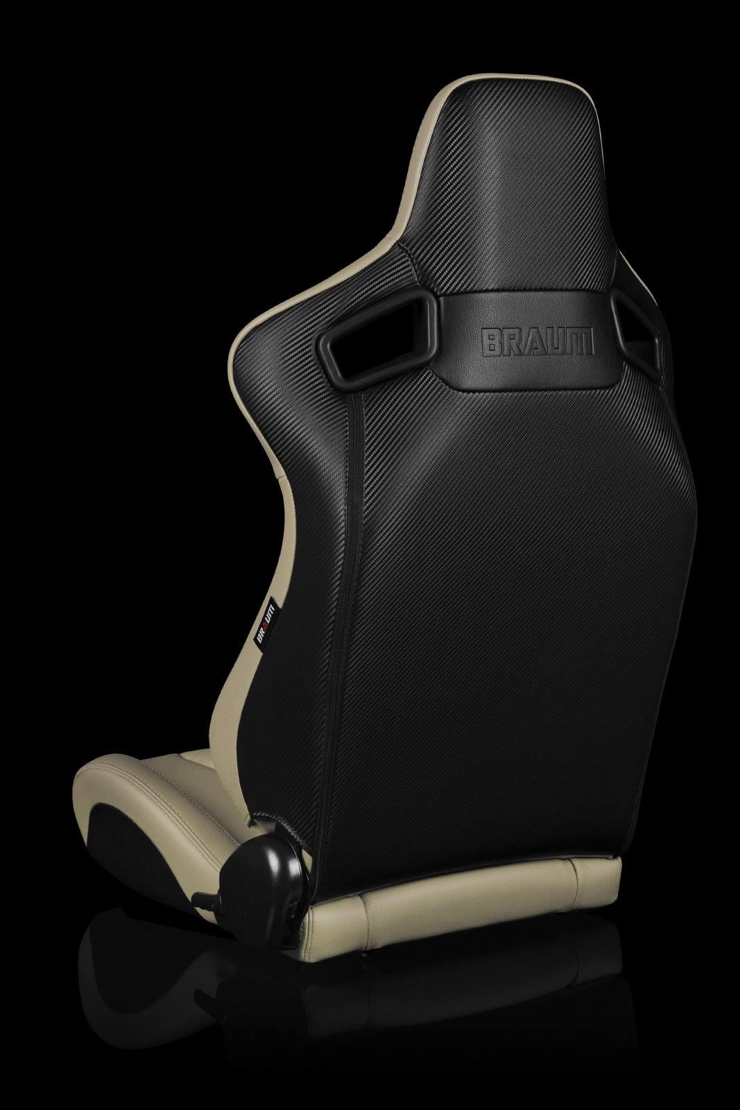 Braum Elite Series Beige Leatherette Racing Seats: Pair