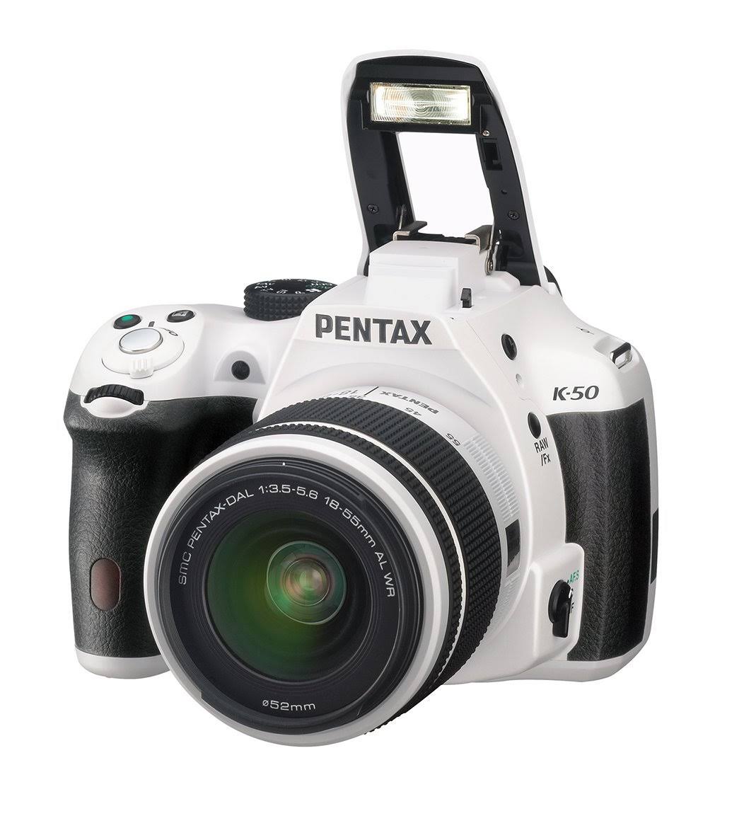 Pentax K-50 16.3 MP Digital SLR Camera - 1080p - White - DA L 18-55mm WR Lens