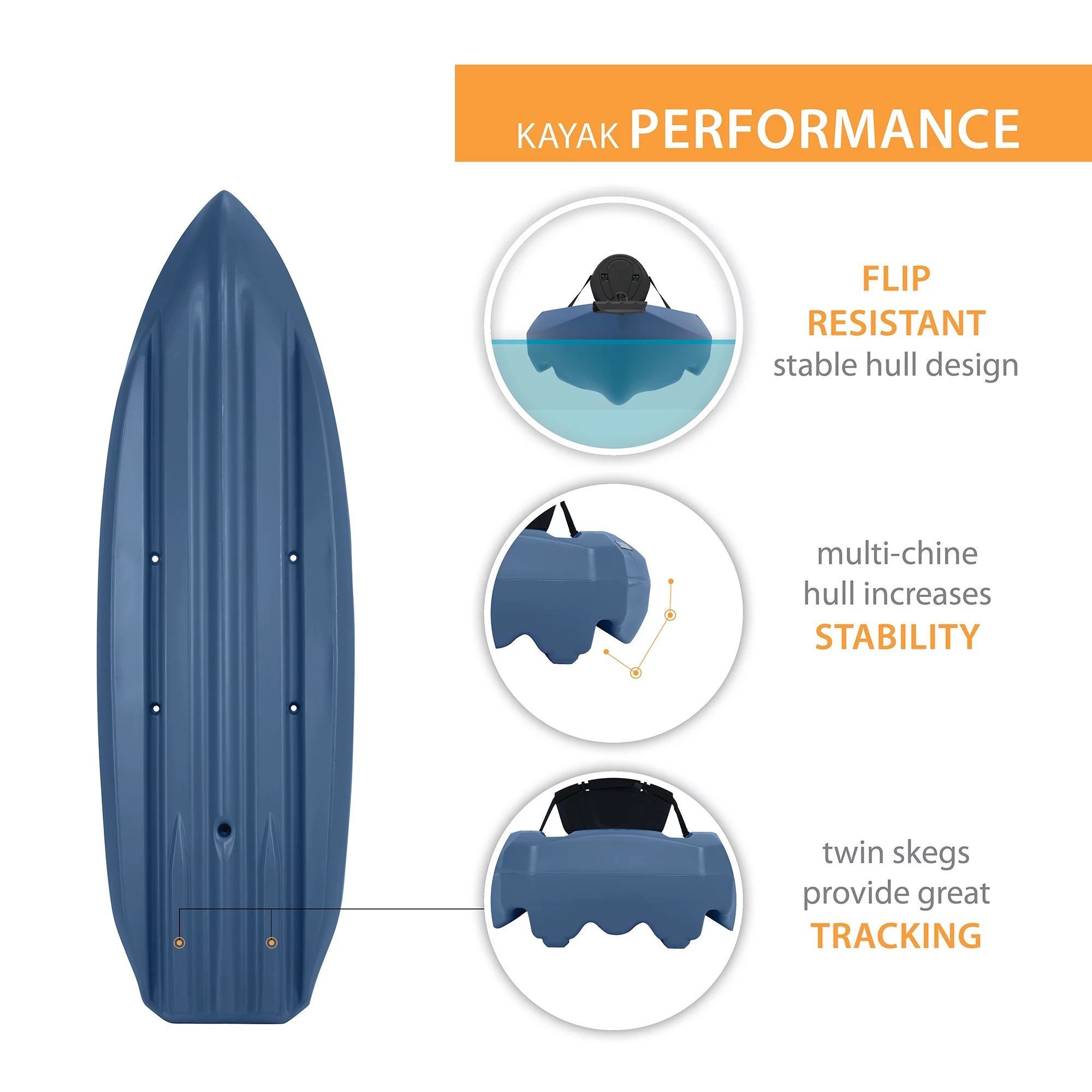 Lifetime Daylite 8 ft Sit-on-top Kayak (Paddle Included), Dark Blue