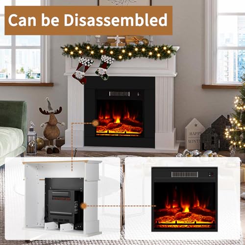 oneinmil Electric Fireplace, Electric Fireplace Heater, 3D Realistic Flame