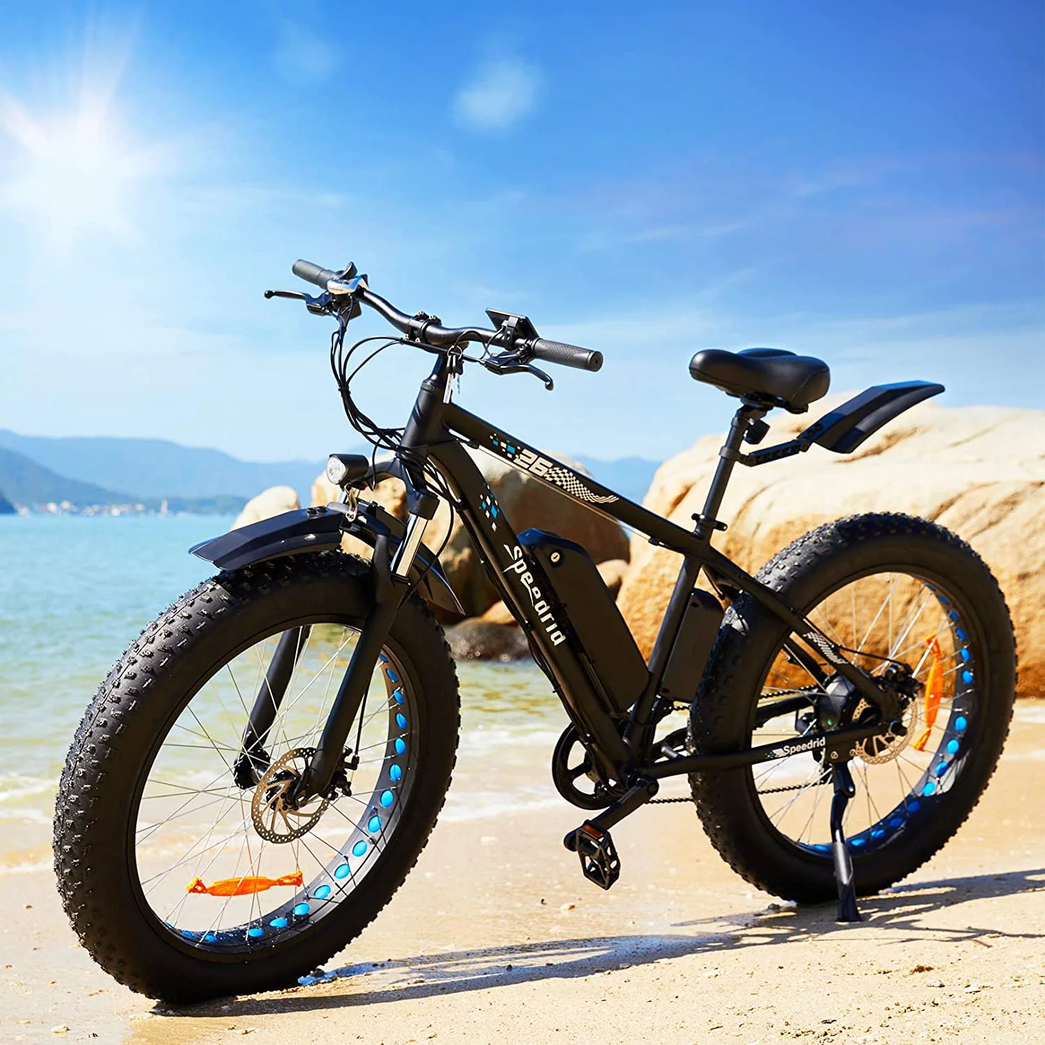 Speedrid 26" 4.0 Fat Tire Electric Mountain Bike for Adult 3H Fast Charge, 500W All Terrain Adult Ebike Electric Bicycles with 48V 10.4Ah Removable Battery, Shimano 7 Speed - Curated Treasures Market