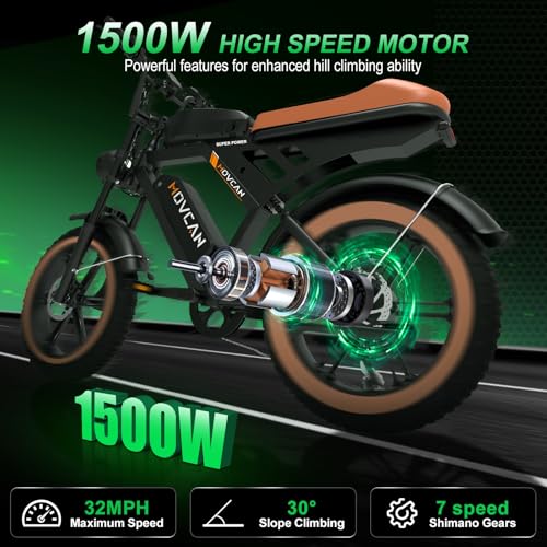MOVCAN V30 Series Electric Bike for Adults 3000W/1500W/1000W Motor 20" Fat Tire Ebike,37.5MPH/32MPH/28MPH 120/70 Miles,48V 20Ah/31.2/15.6 AH Battery Hydraulic Disc Brake Electric Motorcycle Bike