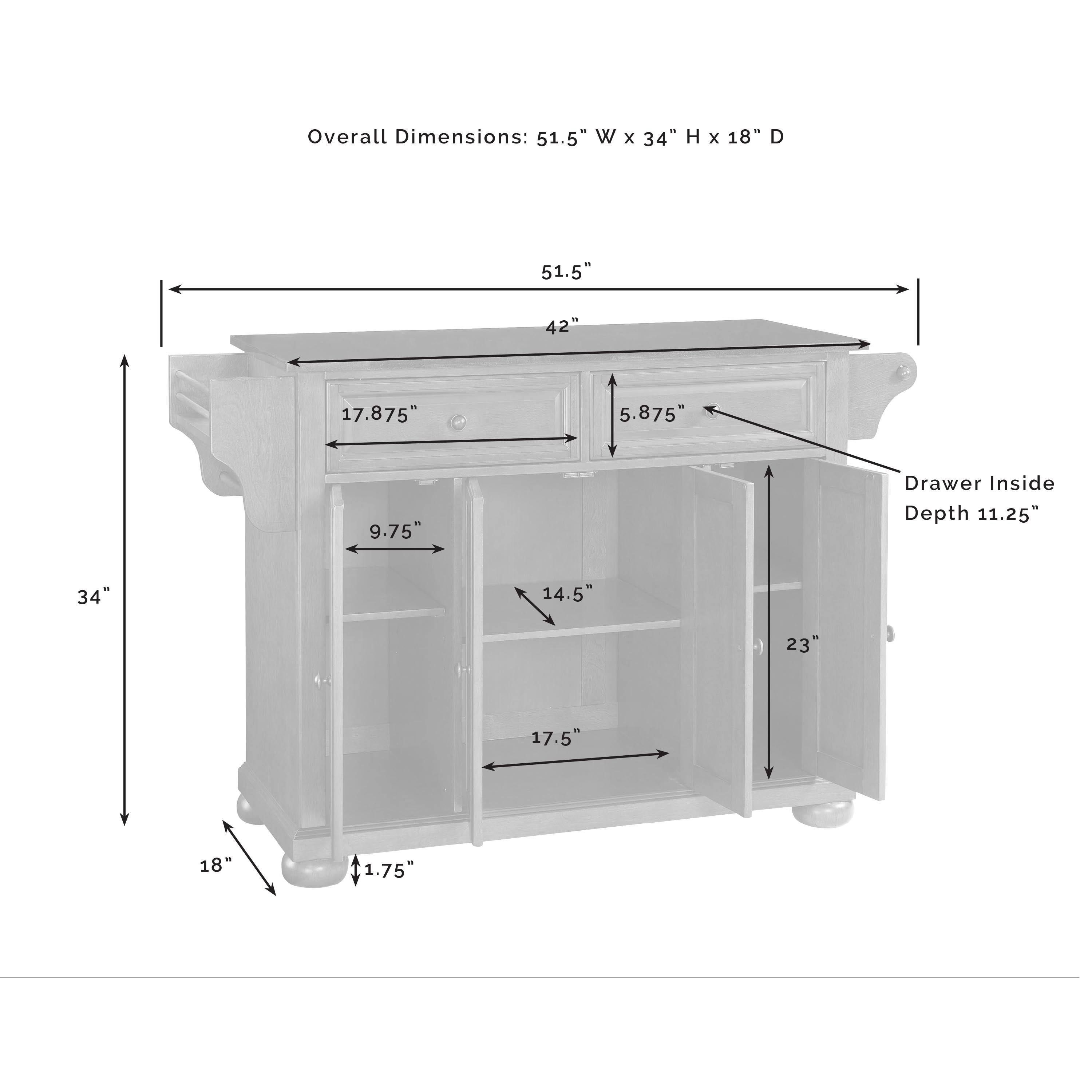 Crosley Furniture Alexandria Solid Granite Top Kitchen Island - Cherry