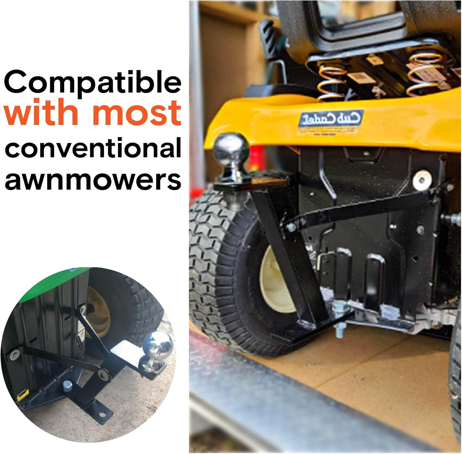 Lawn Mower Tractor Hitch - ZTR Riding Garden Tractor Lawnmower Trailer Attachment Hi-Hitch Tow Kit Extension Parts & Accessories for Cub Cadet John Deere Husqvarna and More Pack of 2