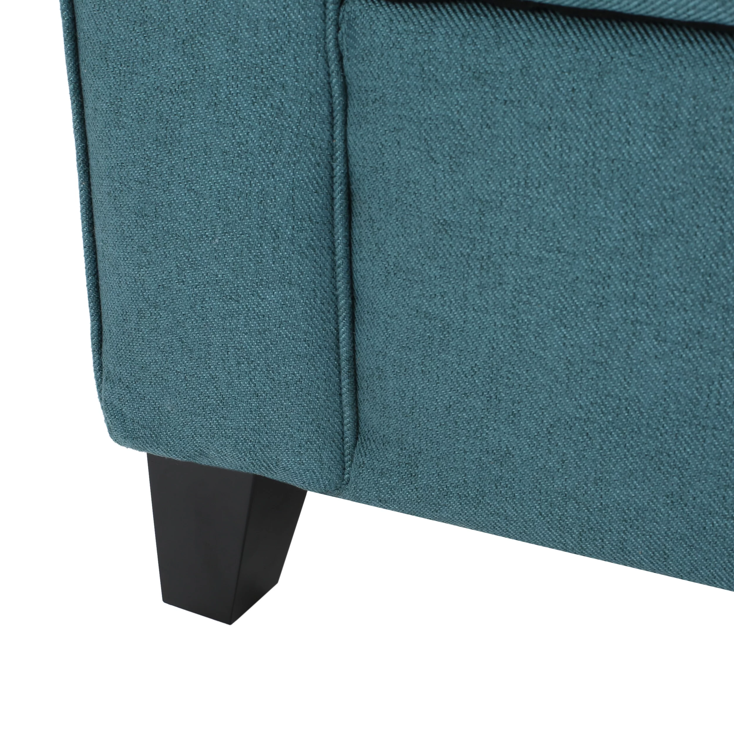 Noble House Haynes Upholstered Storage Ottoman, Dark Teal