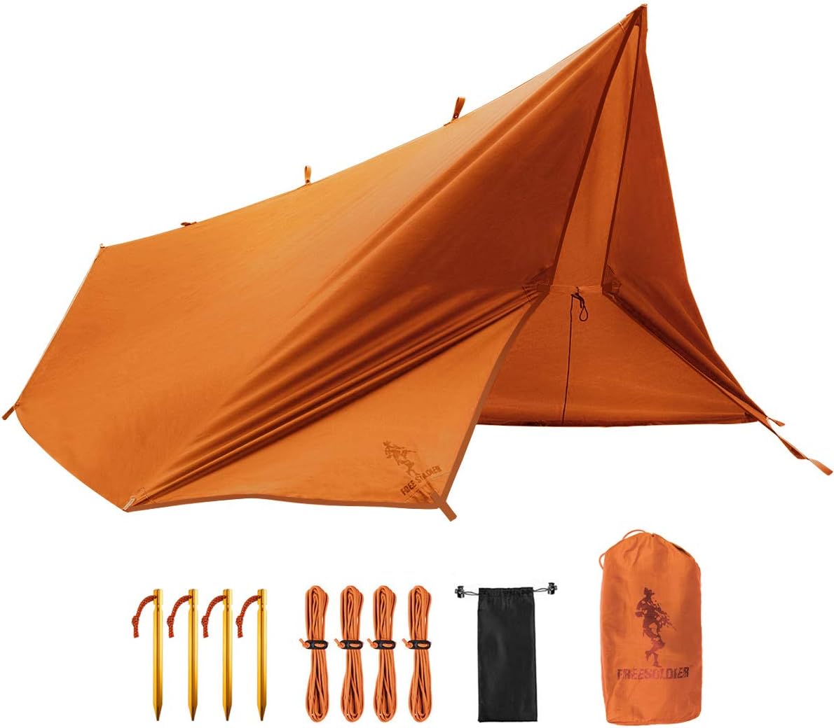 FREE SOLDIER Waterproof Portable Tarp Multifunctional Outdoor Camping Traveling Awning Backpacking Tarp Shelter Rain Tarp