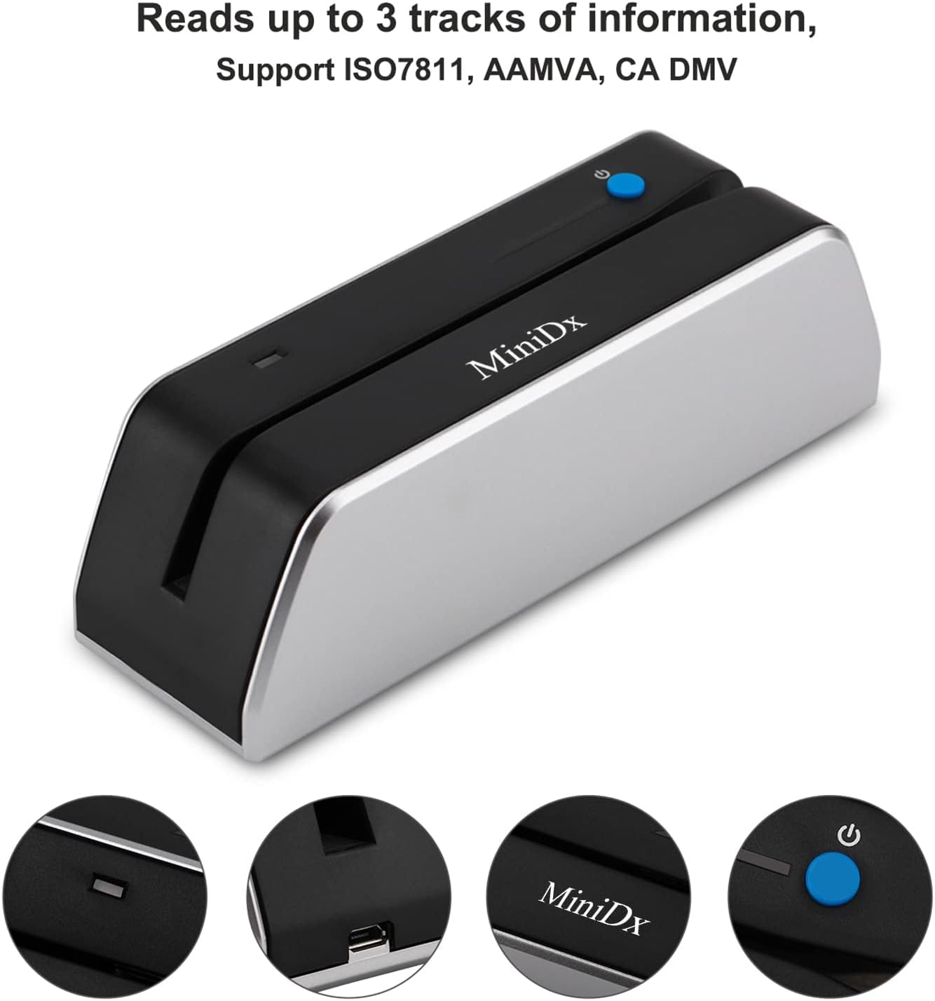 MINIDX X6 Bluetooth 3 Tracks Credit Reader Writer VIP Card for Supermarket, Office, Hotel