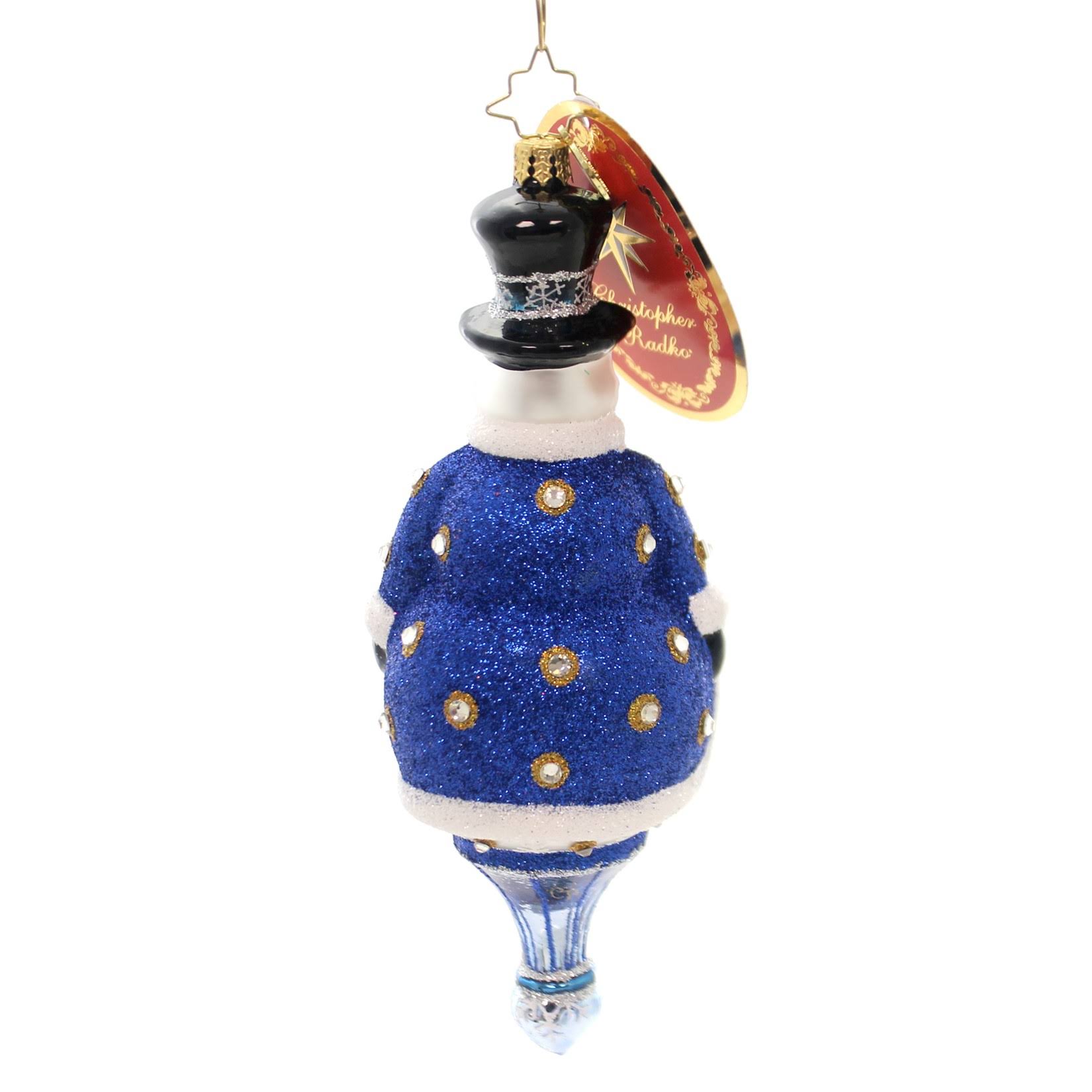 Christopher Radko Adorned Gentlemen Glass Christmas Jewels, White