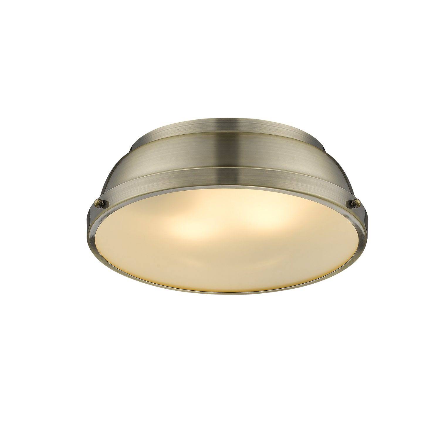 Golden Lighting Duncan 3602-14 AB Flush Mount Light Aged Brass