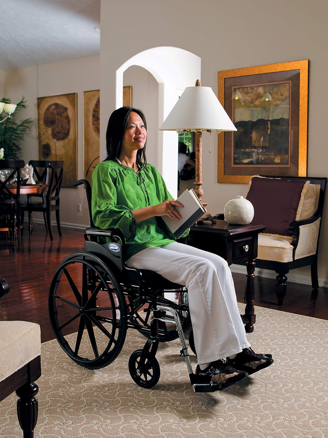 Invacare 9000 XT Wheelchair for Adults | Lightweight Long Term Folding | 16 Inch Seat | Footrests & Desk Arms | Electric Red