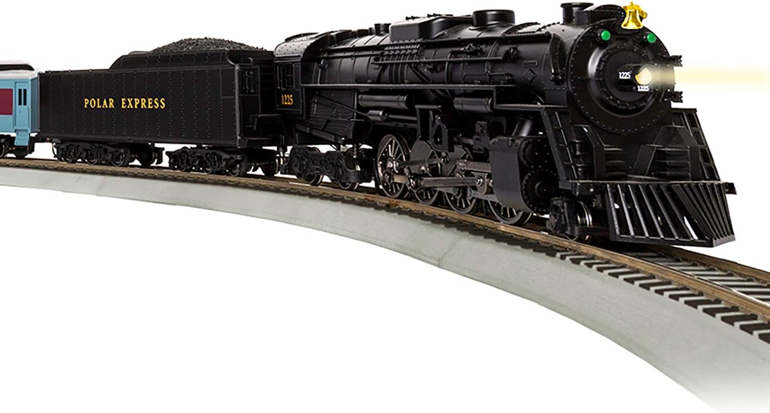 Lionel The Polar Express, Electric HO Gauge, Model Train Set w/ Remote and Bluetooth Capability + 4 Additional Pieces of 20" Radius Straight + 4 Radius Curve MagneLock Track