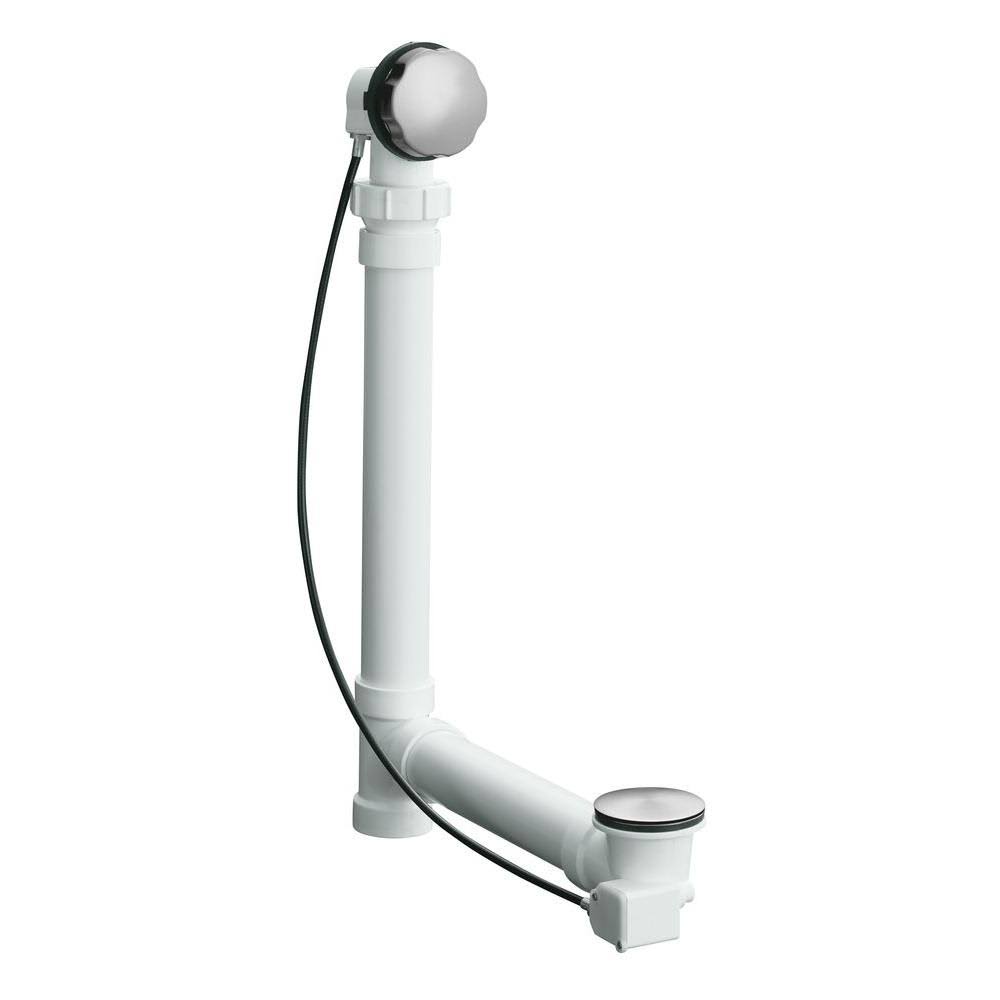 KOHLER K-7213-G Clearflo Cable Bath Drain with PVC Tubing, Brushed Chrome