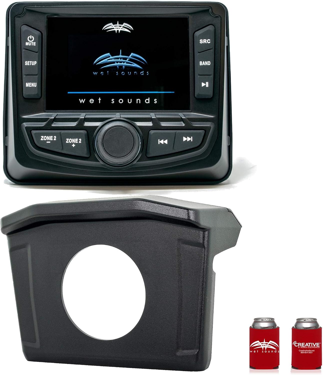 Stinger SPXRNGDASH 13-18 Polaris Ranger Radio Mounting Kit and Wet Sounds WS-MC2 Waterproof Radio