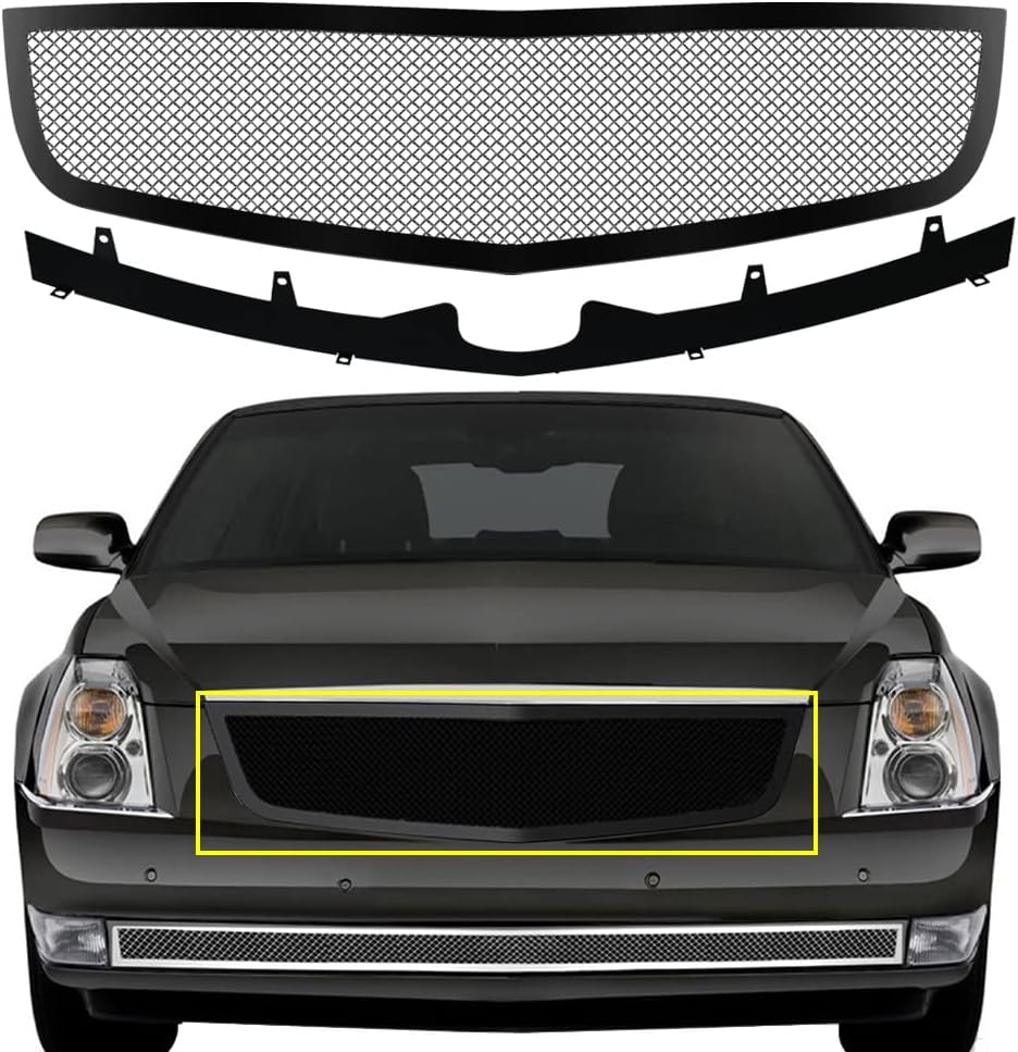 Stainless Steel Black Mesh Grille Grill Insert Fits 2006 2007 2008 2009 2010 Cadillac DTS