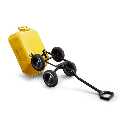 Gorilla Carts Heavy Duty Steel Yard Dump Cart Garden Wagon with 13 Inch Tires, Yellow
