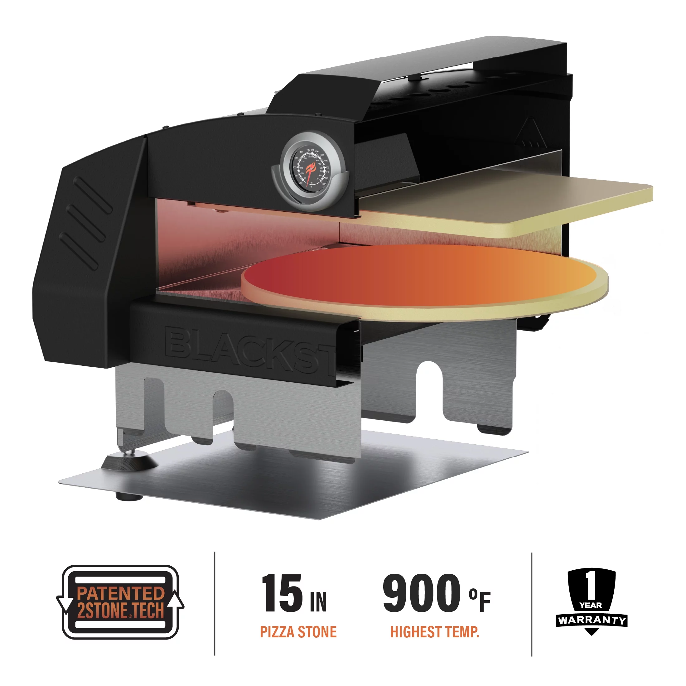 Blackstone 22 On-the-Go Pizza Oven Conversion Kit with 15 Cordierite Stone
