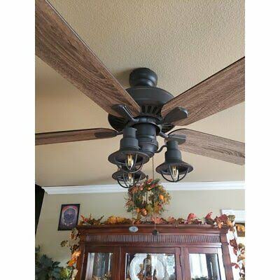 Rustic Industrial Farmhouse LED Ceiling Fan w/Light Kit and Remote, Quiet, 52x22 22342231