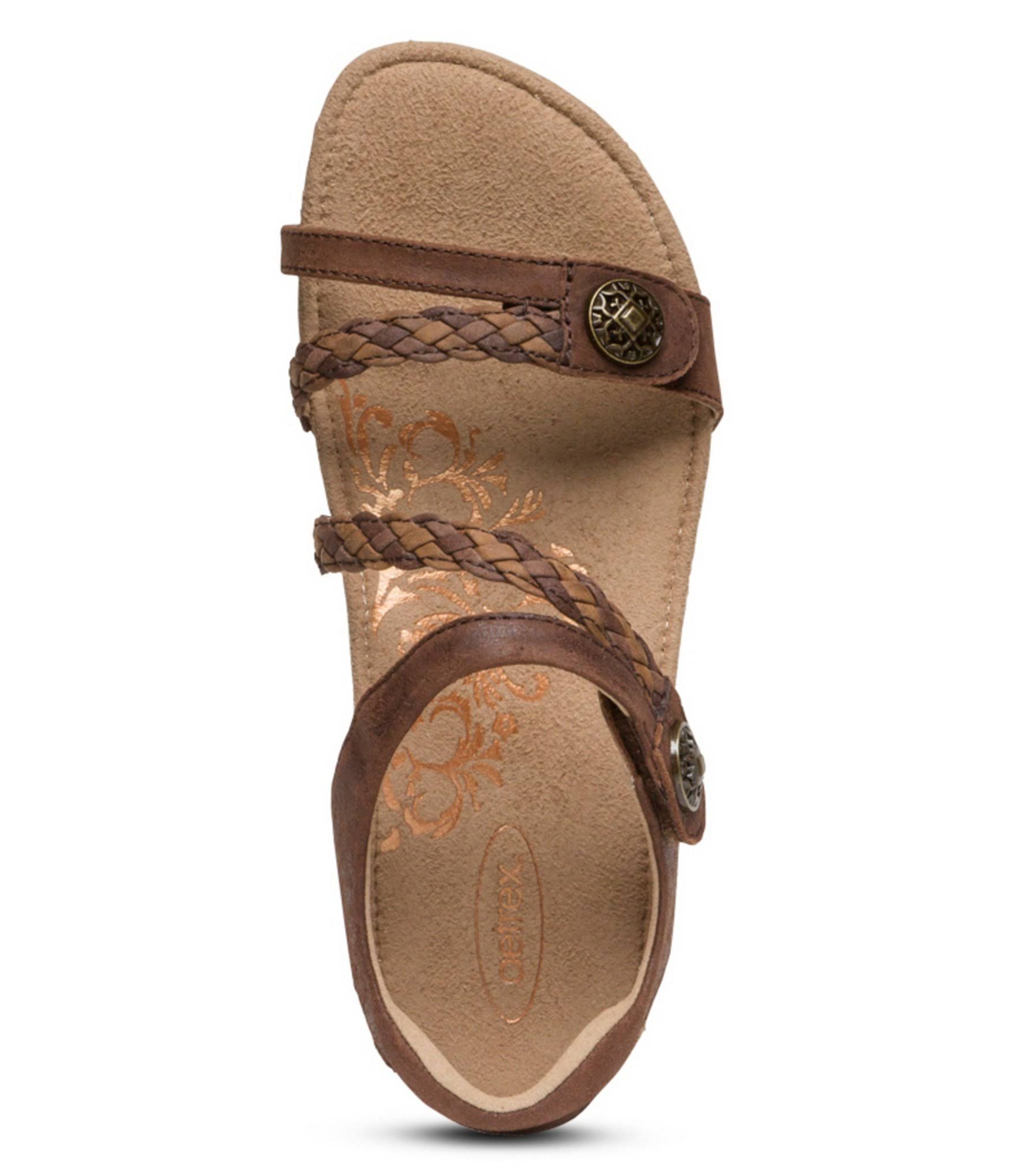 Aetrex Jillian Bronze Leather 6 M