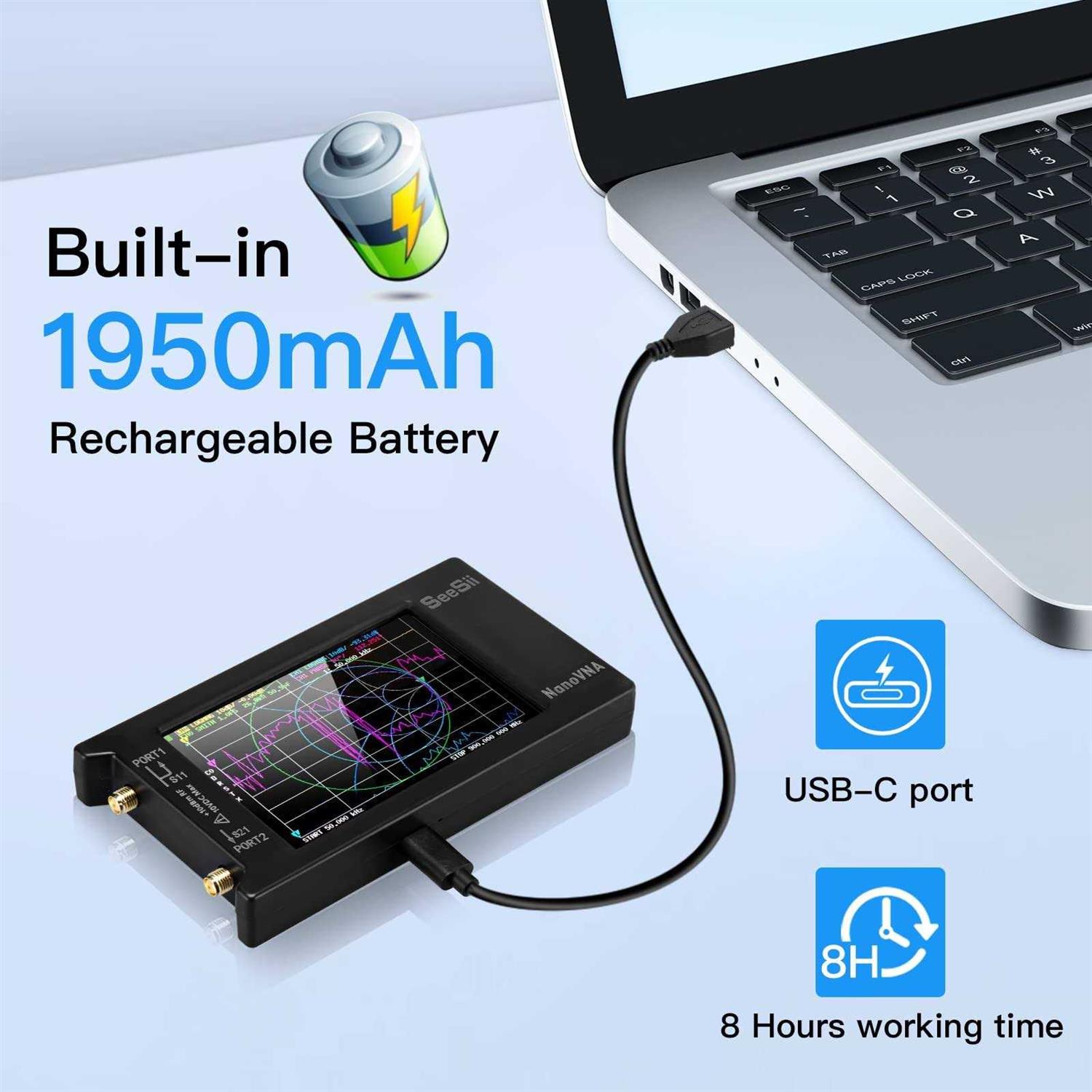 Upgraded NanoVNA-H4 Vector Network Analyzer SeeSii Latest V4.3/4.2 10KHz-1.5GHz HF VHF UHF 4 Touch Screen Antenna Analyzer Measures S Parameters - Shop Hardware Tools Online Store