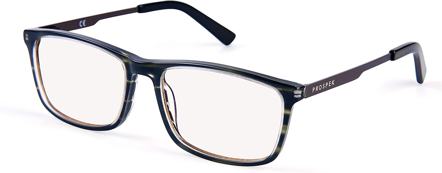 Blue Light Computer Glasses PROSPEK, Amber, Anti Glare Clear Lens, Protect from Screen's Blue Light, High Optical Quality Lenses