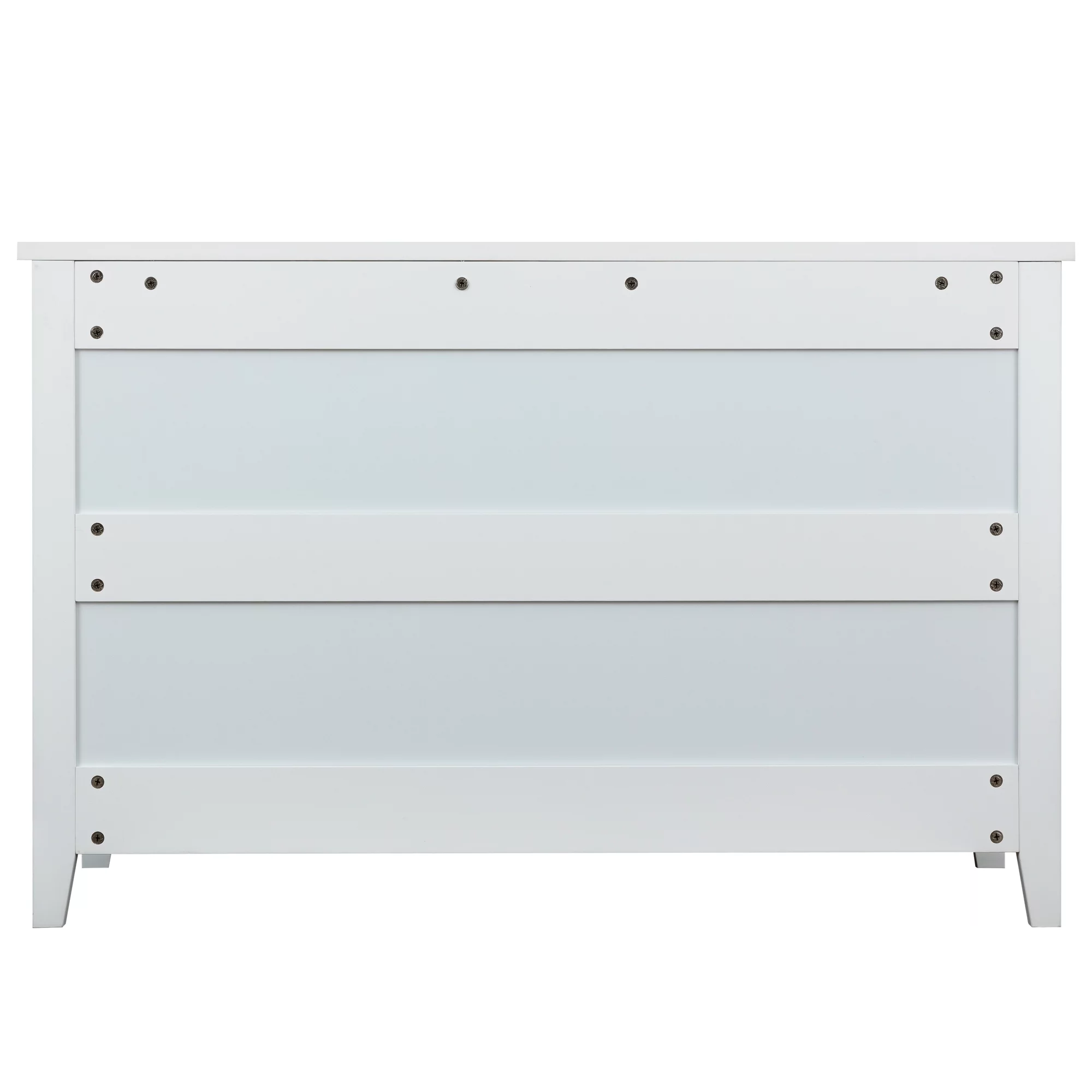 Birch Solid Wood Dresser Double Chest of 6 Drawers Bedroom Storage White