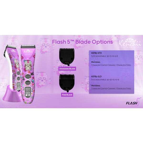 Kenchii Flash5 5-in-1 Digital Cordless Clipper Purple/Skull - Pet Supplies online store