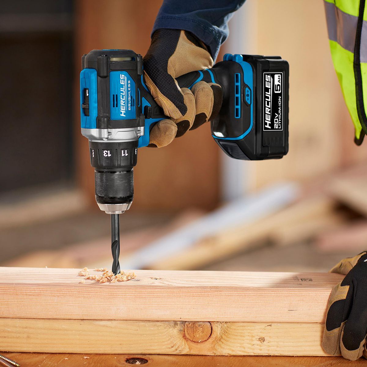 HERCULES 20V Brushless Cordless, 1/2 in. Drill/Driver Kit with Side Handle, 2 Ah Battery, and Charger