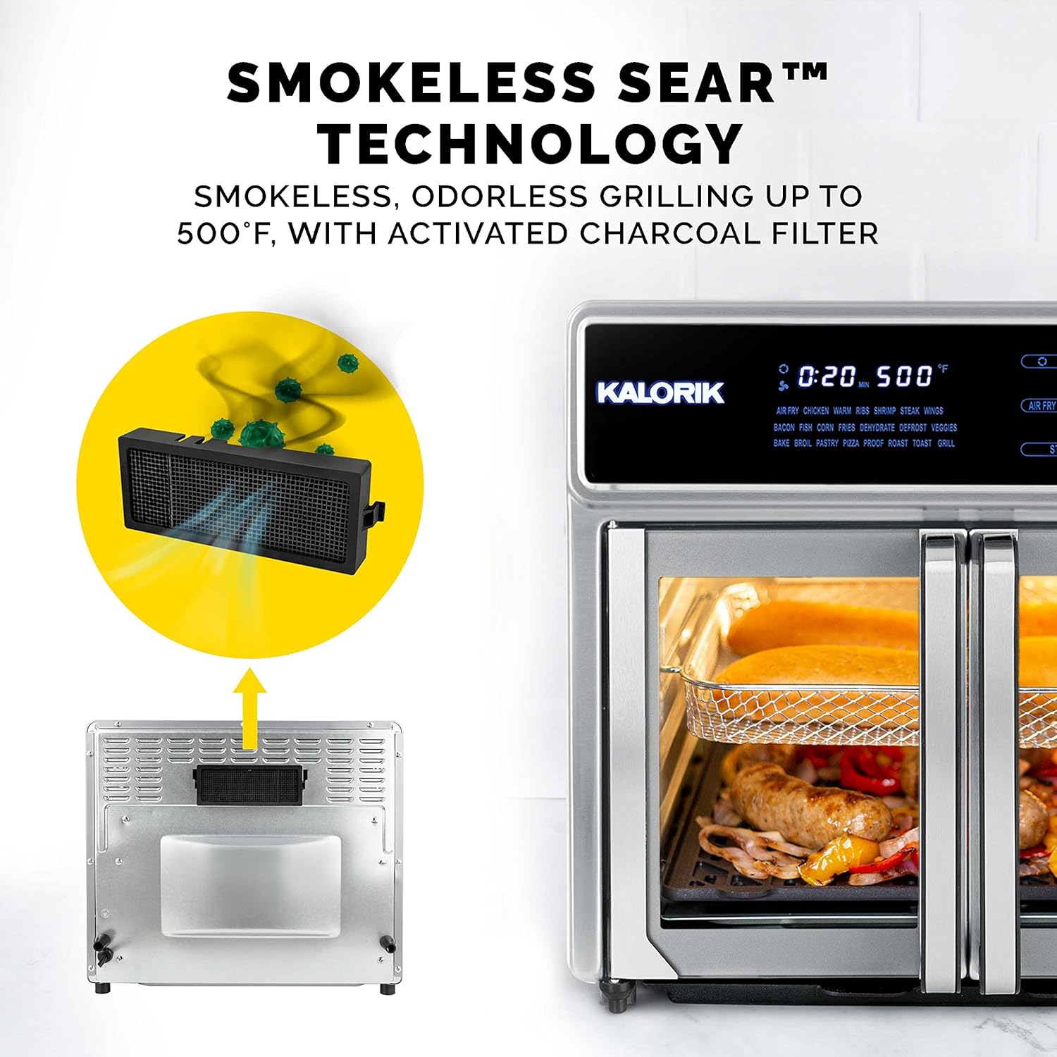Kalorik MAXX 26 Quart Digital Air Fryer Oven Grill, Stainless Steel (AFO 47631 SS2)