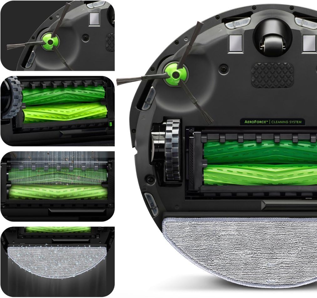 iRobot Roomba Combo j Series Robot Vacuum, Identifies & Avoids Obstacles, Clean by Room with Smart Mapping, 2-in-1 Vacuum with Optional Mopping, Compatible with Alexa, with MTC Microfiber Cloth