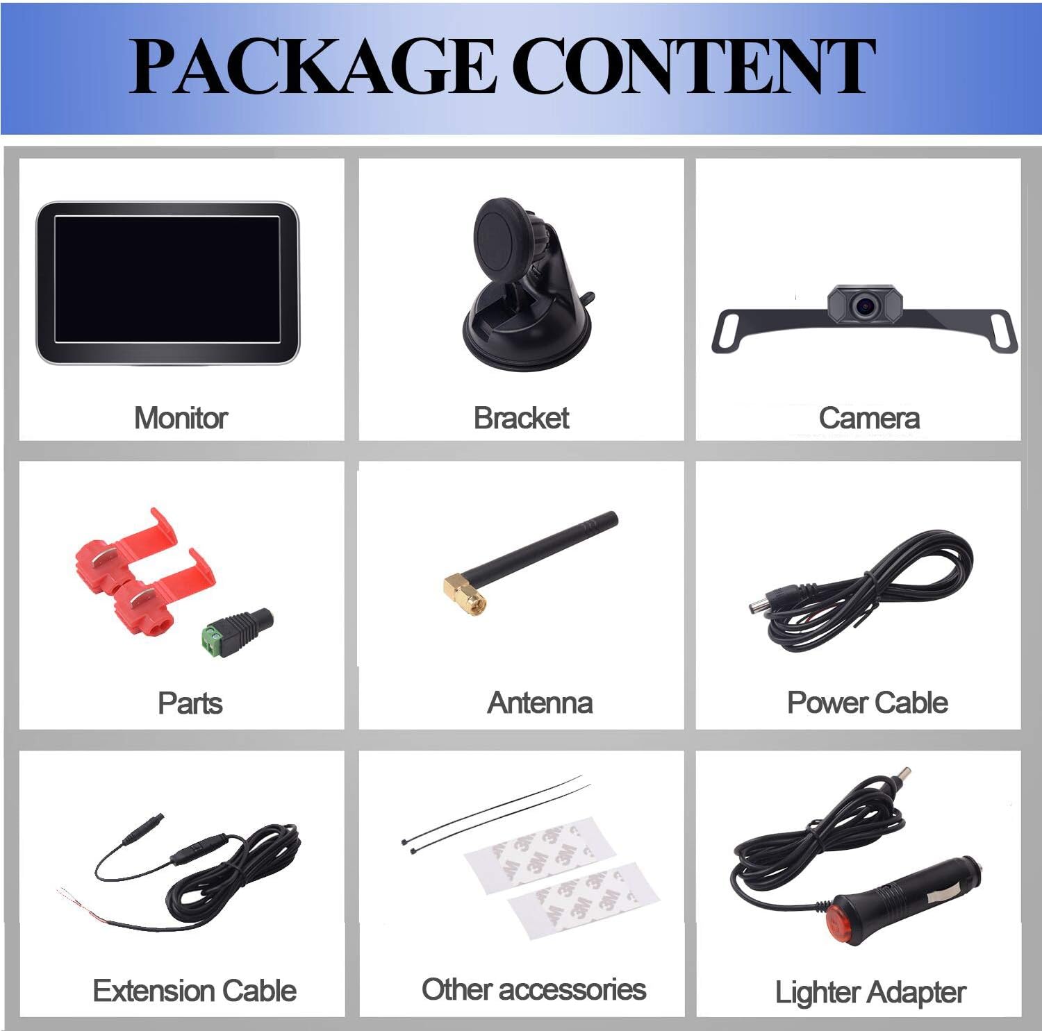Wireless Backup Camera Car HD 1080P WiFi Rear View System 7 Inch Monitor Kit Truck Camper RV Hitch Auto License Plate Back Cam AMTIFO W70