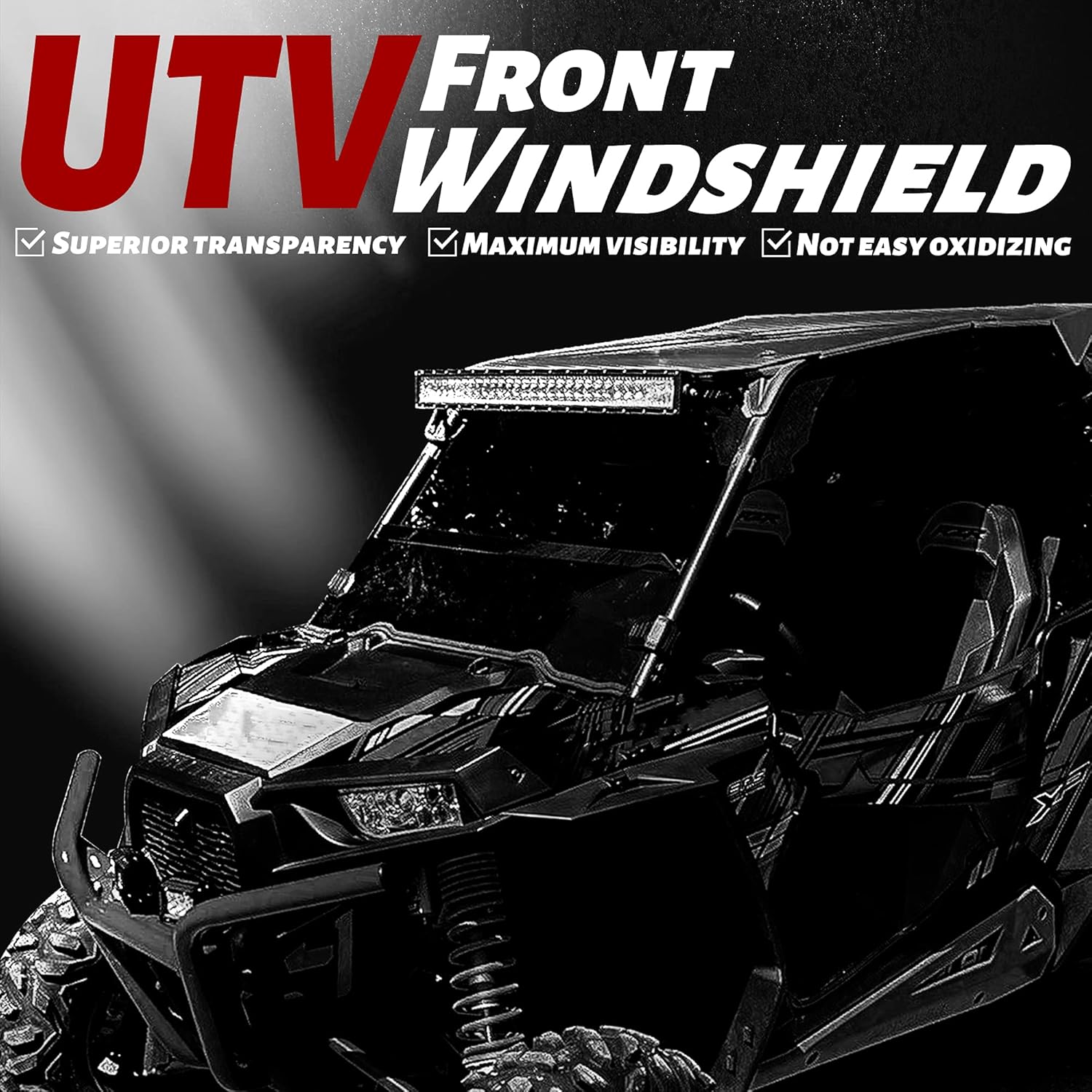 HECASA Windshield Compatible with Kubota RTV 400, Kubota RTV 500, Kubota RTV 520 Full Clear Windscreen