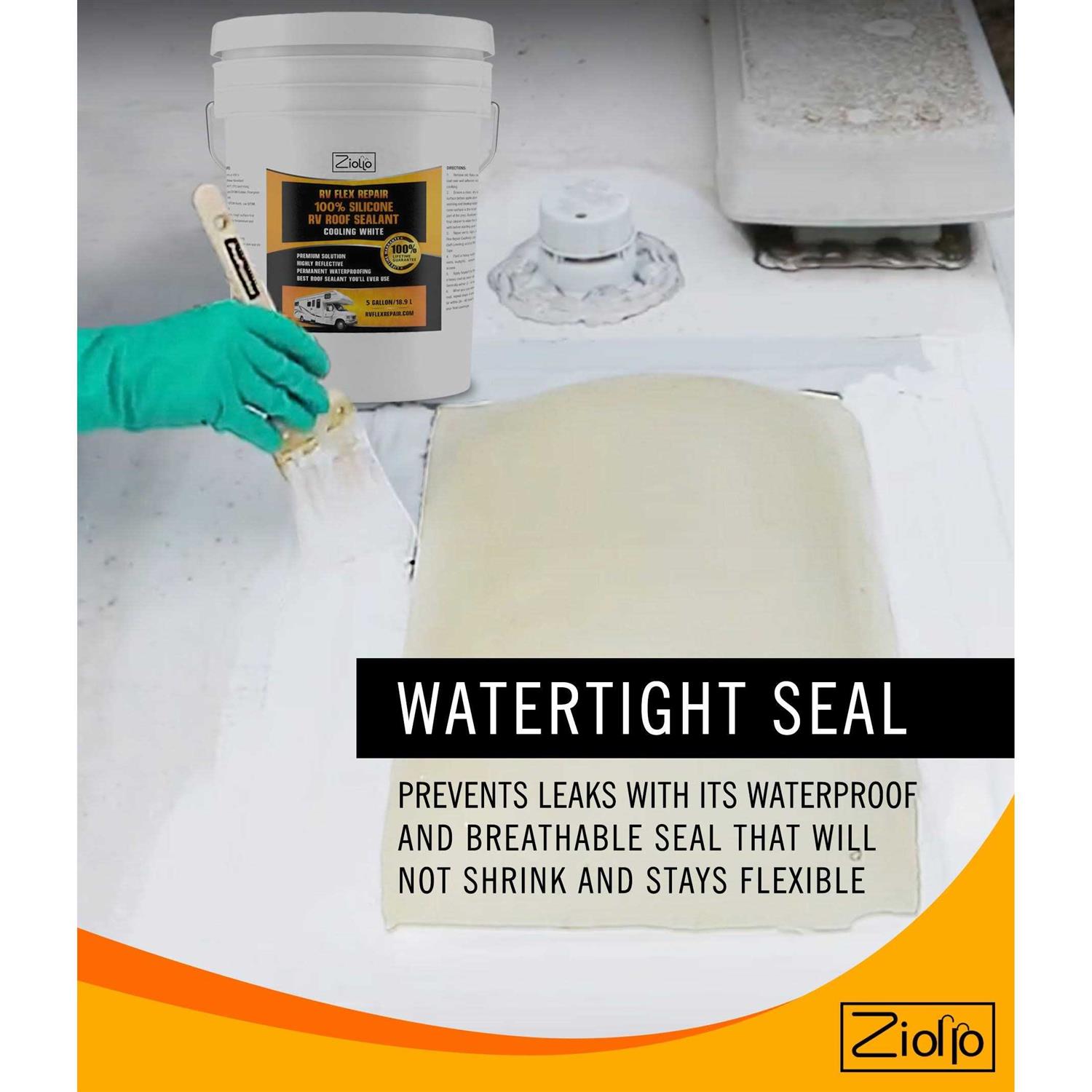 Ziollo RV Flex Repair 100% Silicone RV Roof Sealant Epdm Rubber Coating to Waterproof Metal and Fiberglass on Motorhomes - Shop Hardware Tools Online Store