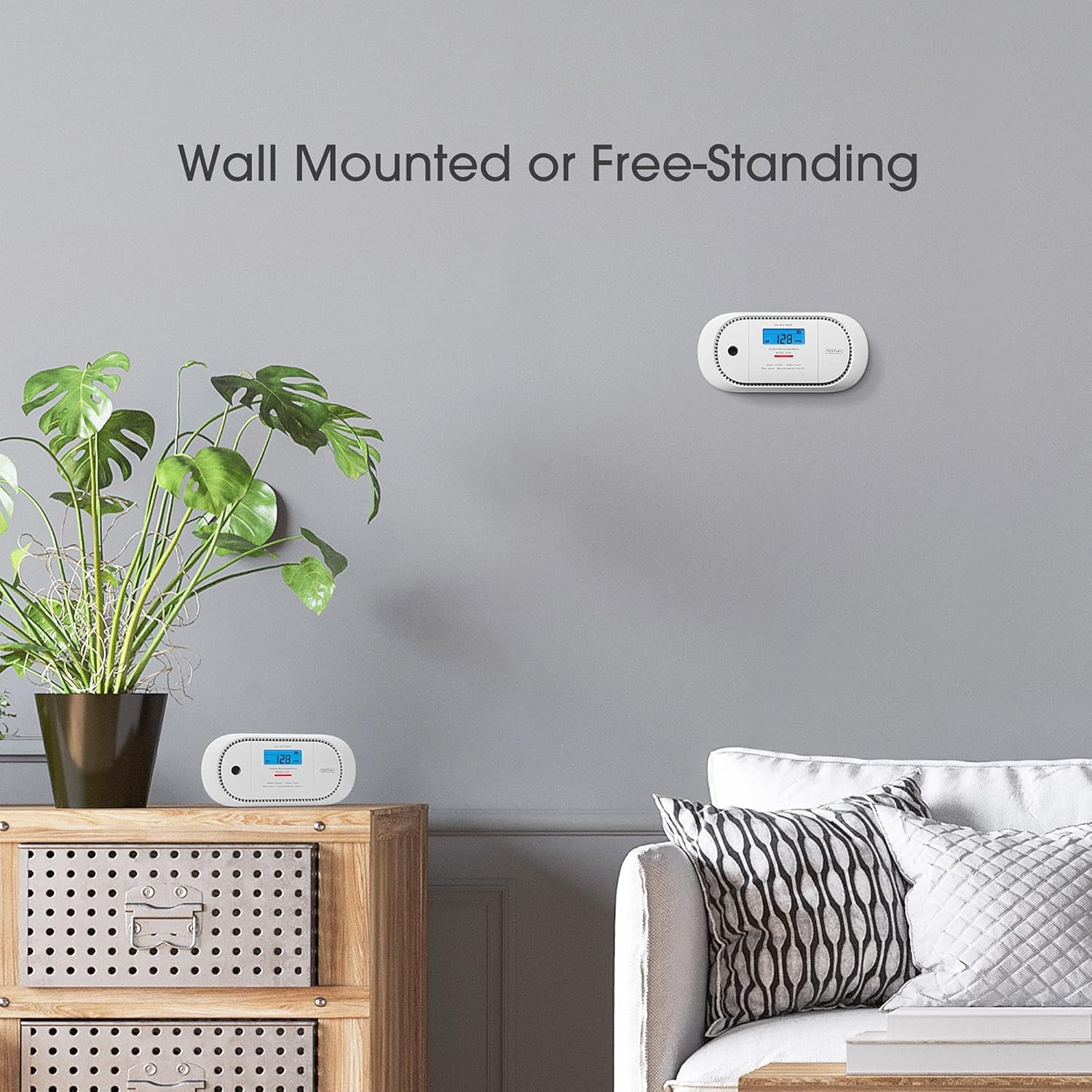 X-Sense Wireless Interconnected Carbon Monoxide Detector, Replaceable Battery Powered CO Alarm with Digital Display and Peak Value Memory, XC01-WR, Pack of 2