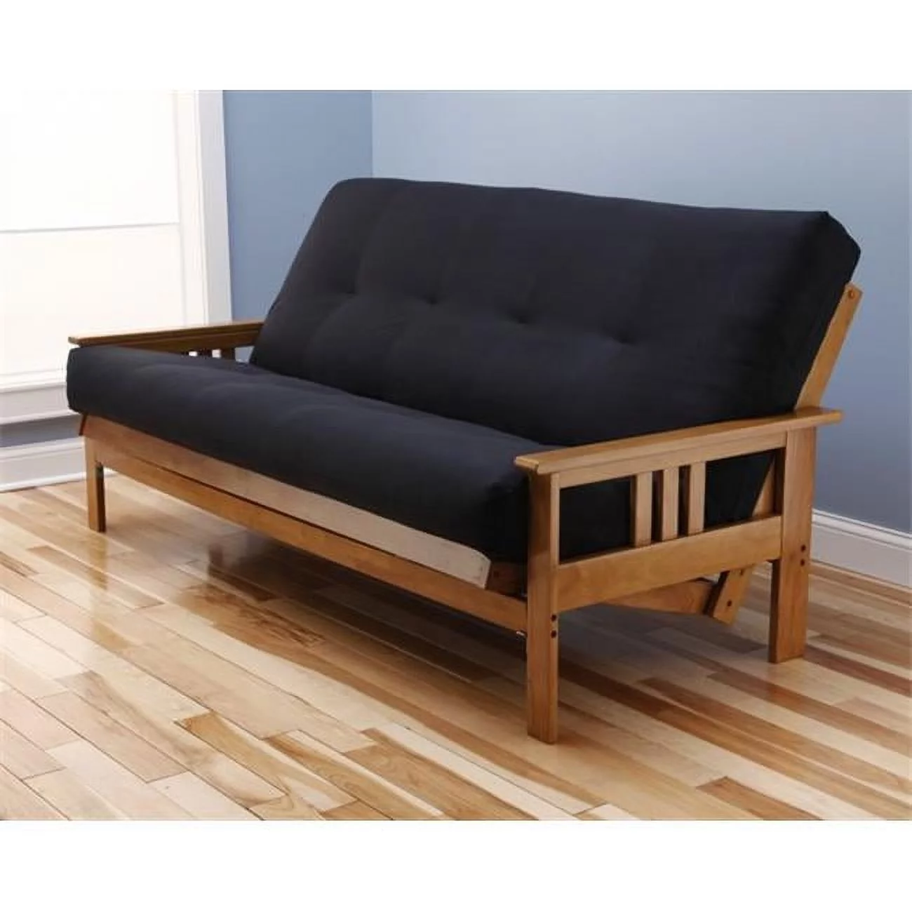 Kodiak Furniture Monterey Futon with Suede Fabric Mattress in Butternut/Black