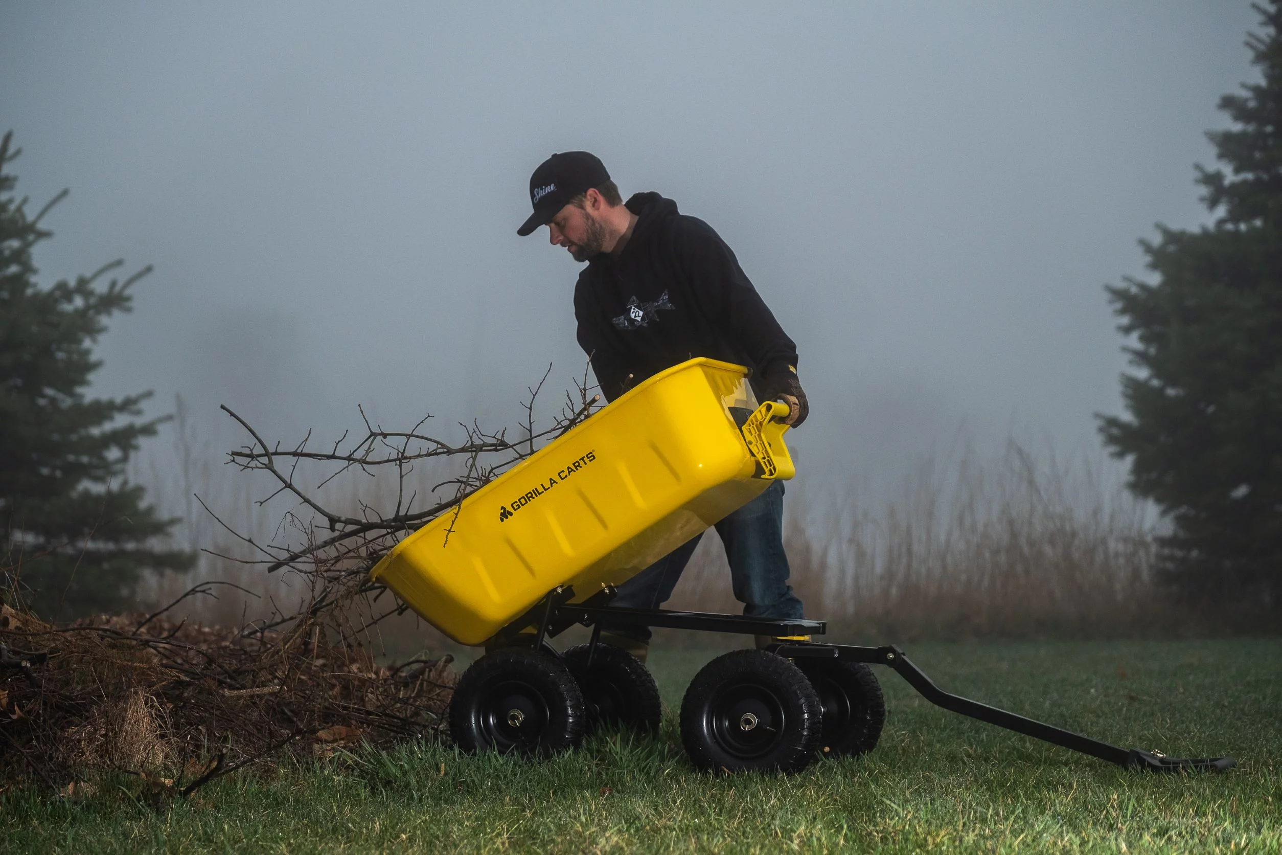 Gorilla Carts 8 Cu. Ft. Steel Dump Cart (Model #Gcsd-8), 39-inch x 28-inch Steel Bed, 1200 lbs. Capacity, 13-inch Pneumatic Tires