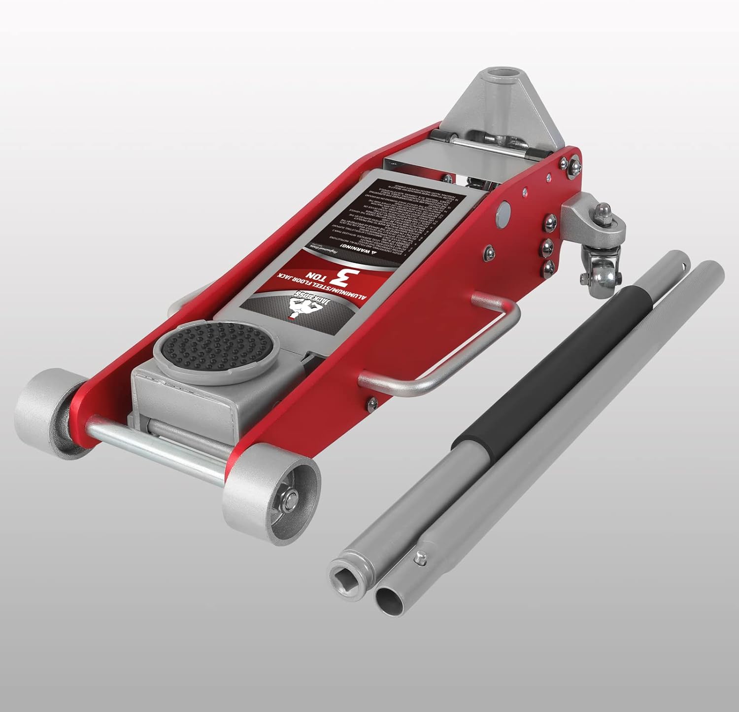 Jack Boss 3 ton Hydraulic Aluminum and Steel car Floor Jack,6600 lbs Capacity,Low Profile Lightweight Construction Trolley Jack with Dual Piston, Quick Lift