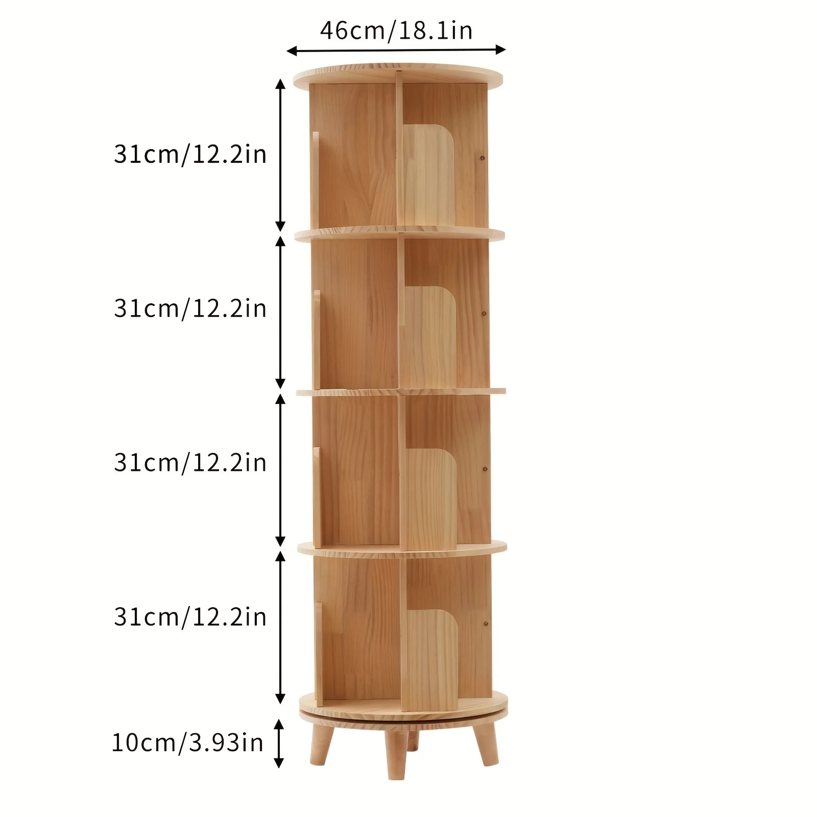 360° Rotating Bookshelf - Space-Saving Floor Stand Bookcase, Display Rack for Office & School - Corner Design Ideal for Small Areas - Curated Treasures Market