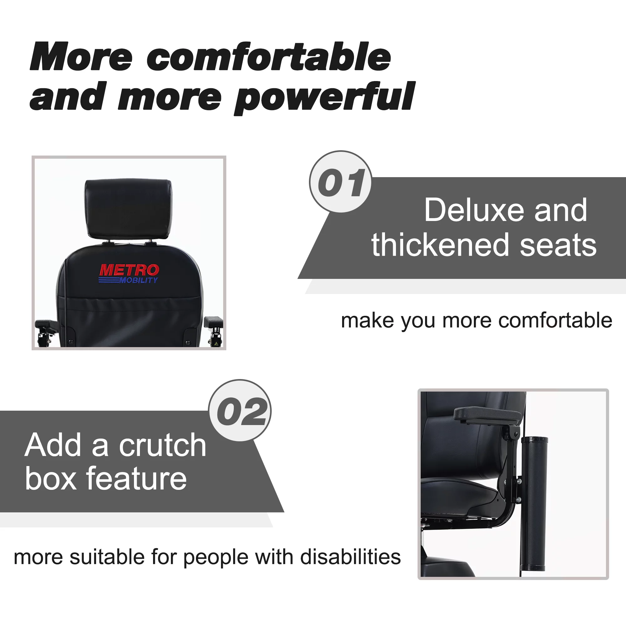 Metro Mobility Senior Scooter Folding Scooter 4 Wheel Scooter with USB Port Purple