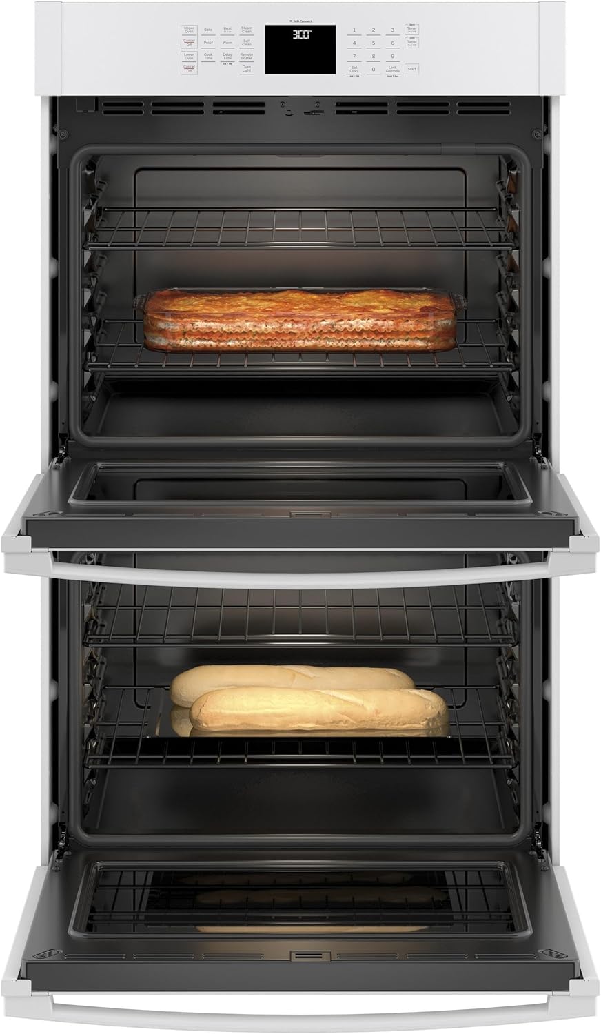 GE Appliances JTD3000DNWW 30" Built-In Double Wall Oven - White