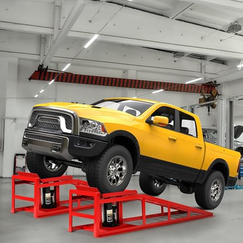 2PCS 5T 11060lbs Hydraulic Car Ramps, Heavy Duty Hydraulic Vehicle Ramps Lift Ramp, Portable Car Ramps for Oil Changes, Car Lifts for Home Garage, Vehicle Auto Garage Repair