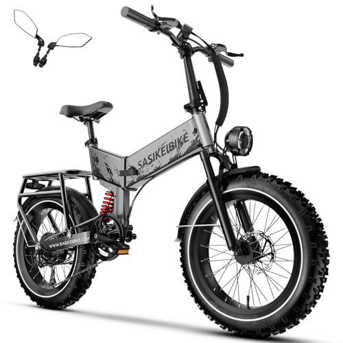 1500W Folding Electric Bike for Adults Full Suspension,52v 20AH Electric Dirt Bike with 20"x 4.0 Fat Tire, Max 30+MPH & 70 Miles Electric Bicycle, Ebike for Snow, Mountains, Road UL Certified