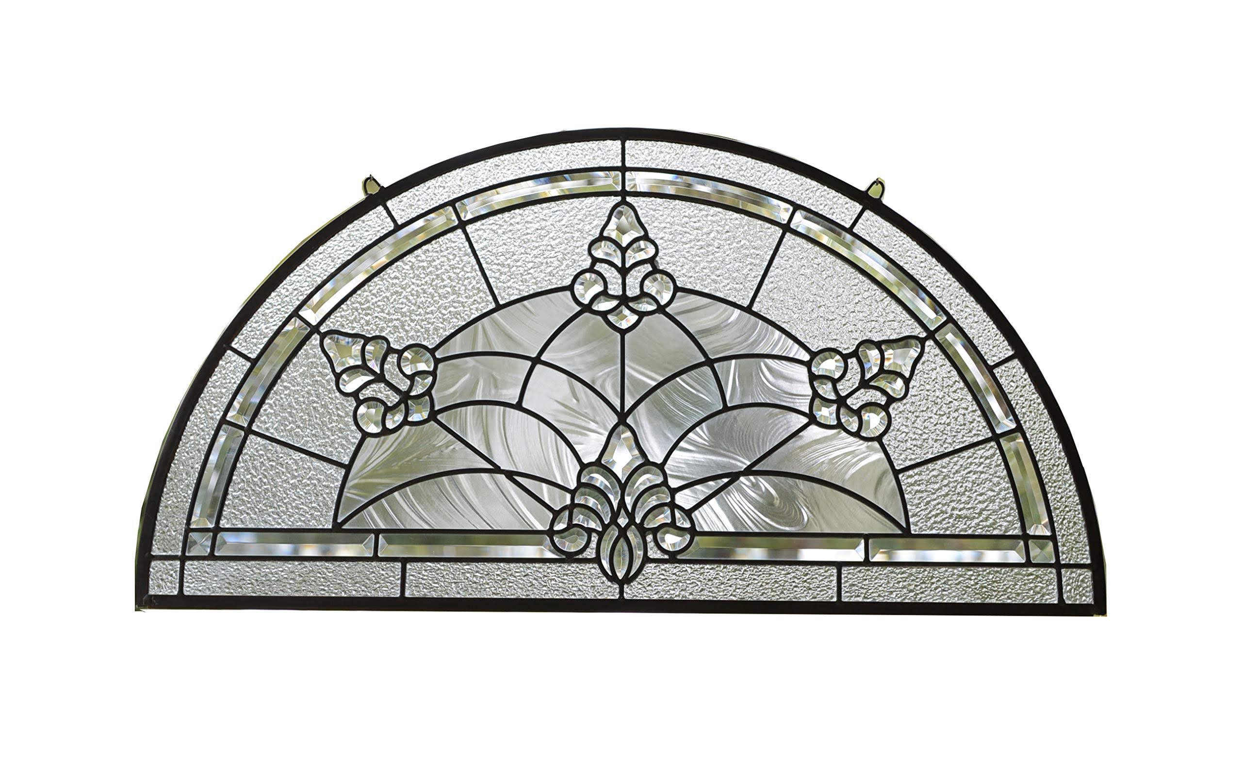 All Clear Stained Glass Beveled Window Panel 34x22 W x 18x22 H
