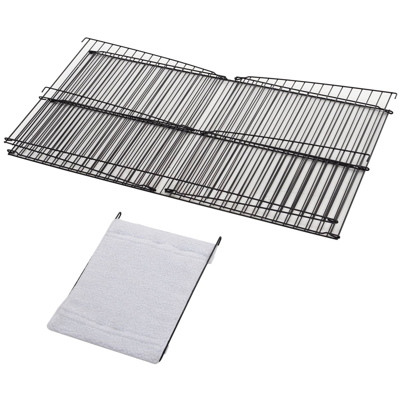 Pawhut Rolling Metal Rabbit Guinea Pig or Small Animal Hutch Cage with Main House and Run 35x22 L