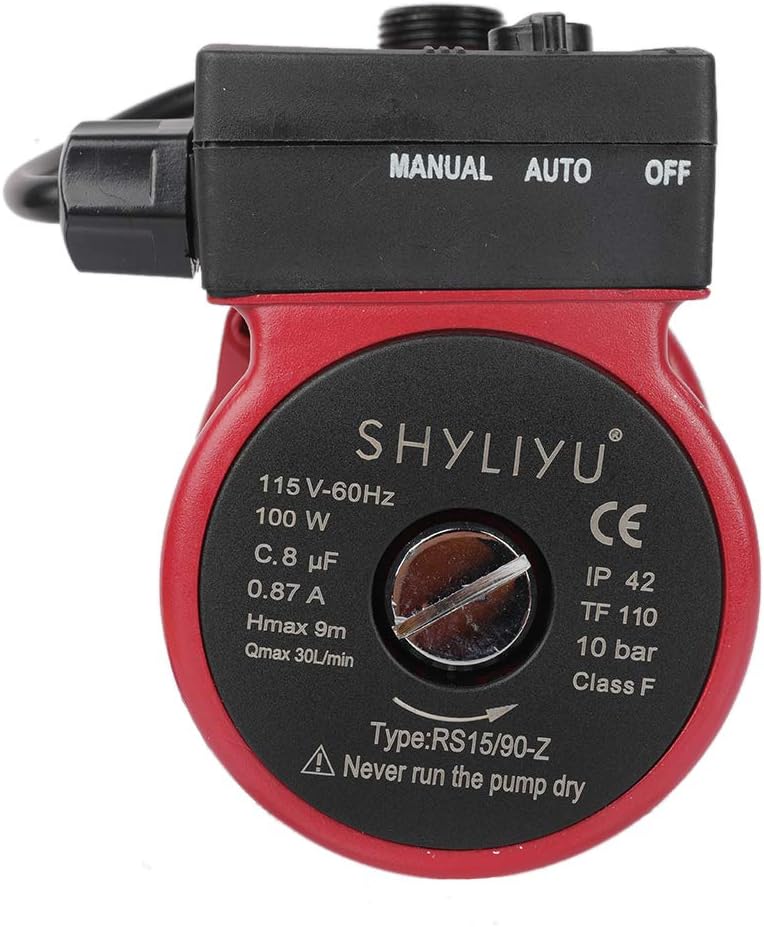 SHYLIYU Water Pressure Booster Pump Circulator Pump 115V/60Hz Hot Water Automatic Recirculating Pump 1 inch Outlet Pressure Booster Pump Cast Iron