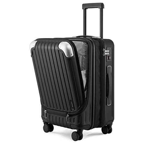 LEVEL8 Grace Carry on Luggage Airline Approved, 20 Inch Expandable Hardside Suitcases with wheels, Abs+Pc Harshell Spinner Luggages with Tsa Lock, Red
