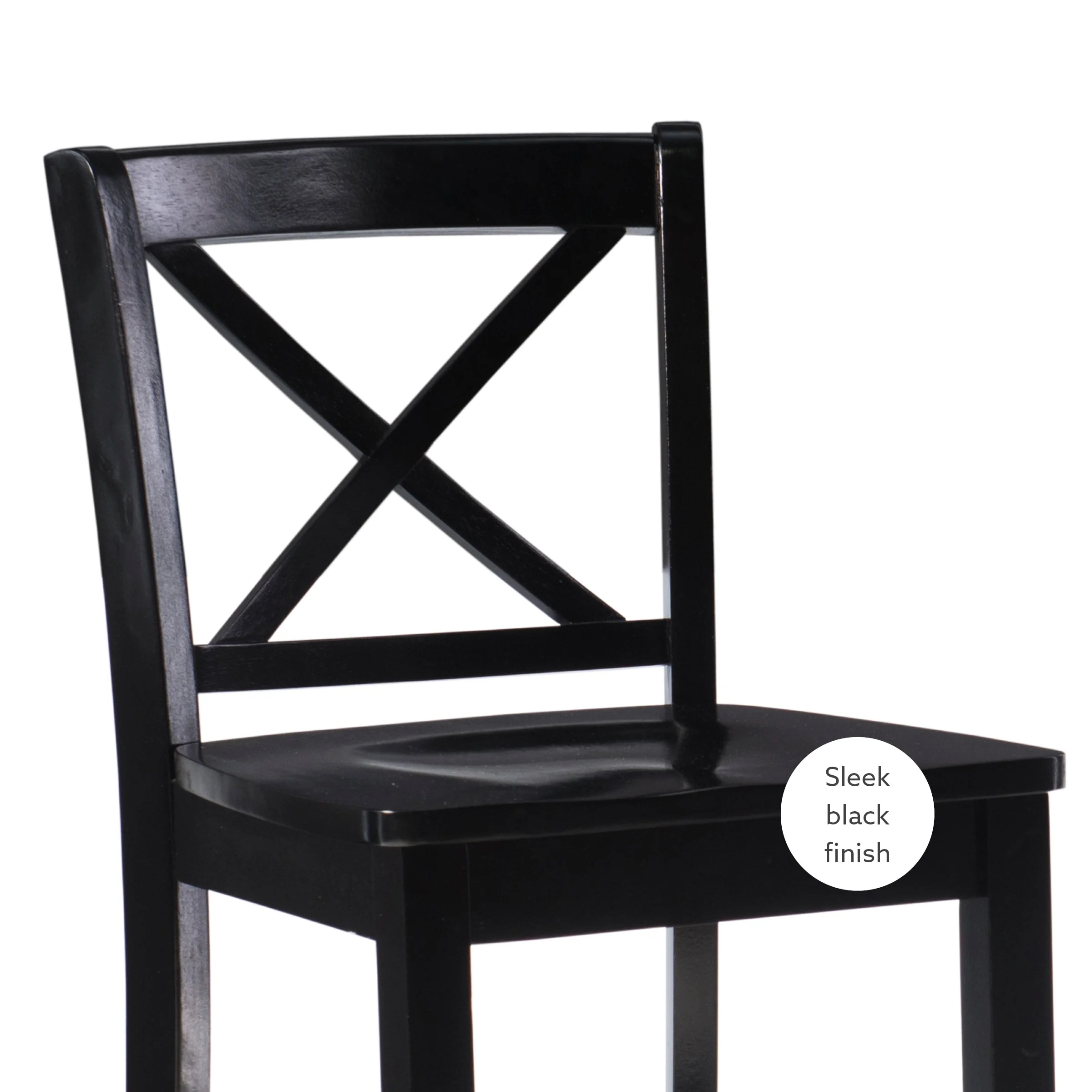 Linon  Amravati Black Wood 24-Inch Counter Stool